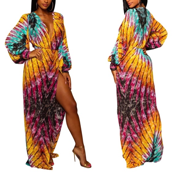 Long sleeve v neck dress - Picture 1 of 1